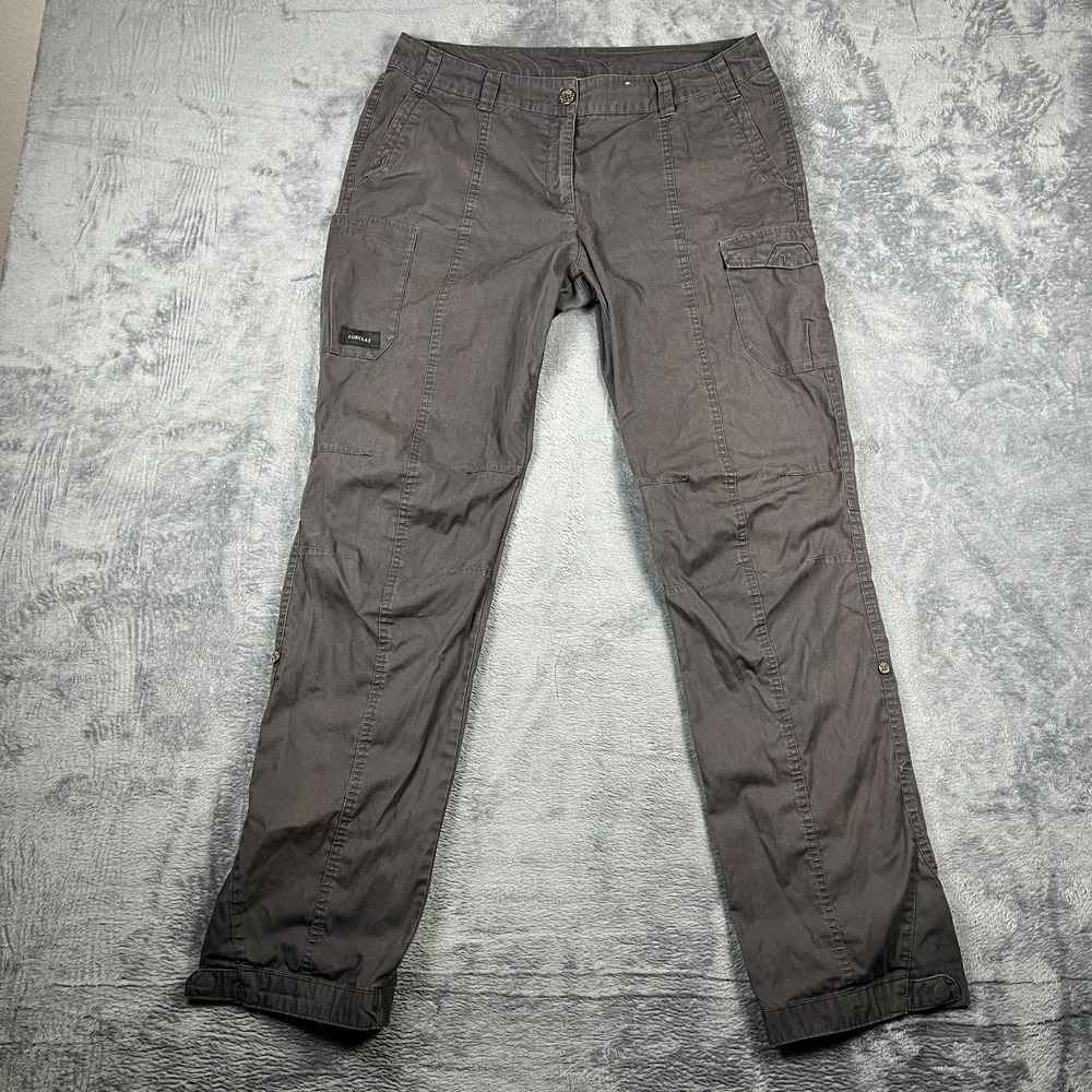 Forclaz Pants Mens 32X31 Black Roll Up Ripstop Outdoor Hiking Cargo Pockets